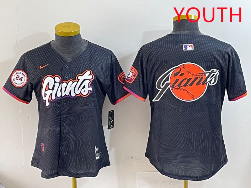 Youth San Francisco Giants Blank Black Second generation Joint Name 2025 Nike MLB Jersey style 10